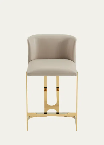 Interlude Home Banks Counter Stool In Cream Latte