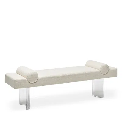 Interlude Home Bennett Grand Bench In Aria Sand Barley Loom In White