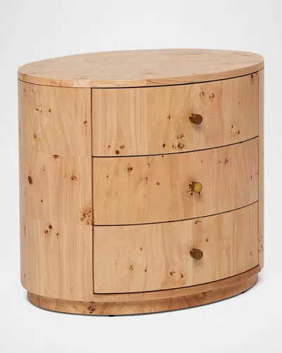 Interlude Home Blaine Burl Bedside Chest In Golden