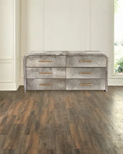 Interlude Home Boden Hair On Hide 6-drawer Chest In Gray