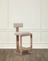 Interlude Home Brooklyn 26" Counter Stool In Autumn Brown/flax