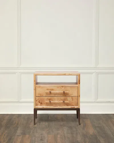 Interlude Home Burton Bedside Chest In Canyon, Dark Bronze