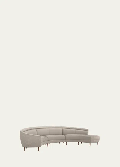Interlude Home Capri 3-piece Right Chaise Sectional In Storm, Light Grey