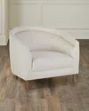 Interlude Home Capri Chair In Faux Linen Pearl