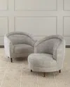 Interlude Home Capri Chair In Shearling / Cream
