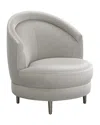 Interlude Home Capri Swivel Chair In Faux Linen Gray