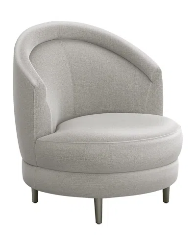 Interlude Home Capri Swivel Chair In Faux Linen Gray