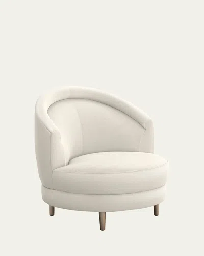 Interlude Home Capri Swivel Chair In Faux Linen Pearl