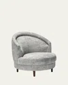 Interlude Home Capri Swivel Chair In Gray Chenille