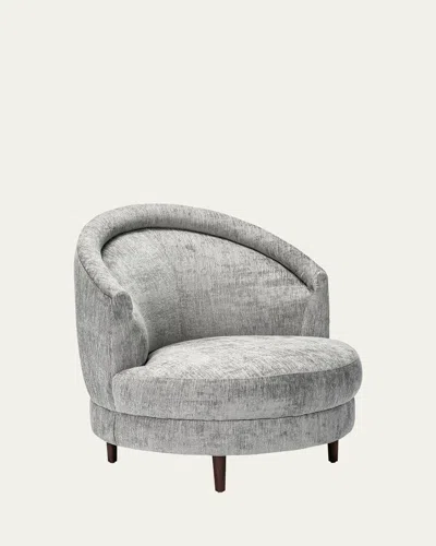 Interlude Home Capri Swivel Chair In Gray Chenille