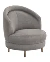 Interlude Home Capri Swivel Chair In Gray Velvet