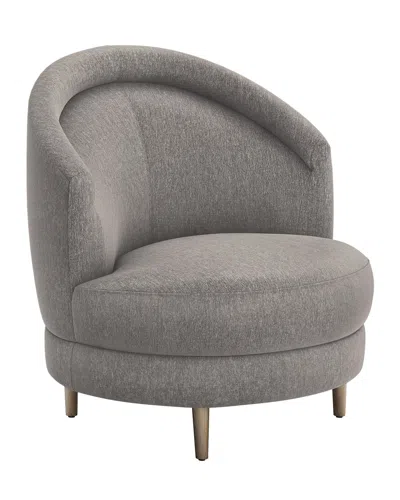 Interlude Home Capri Swivel Chair In Gray Velvet