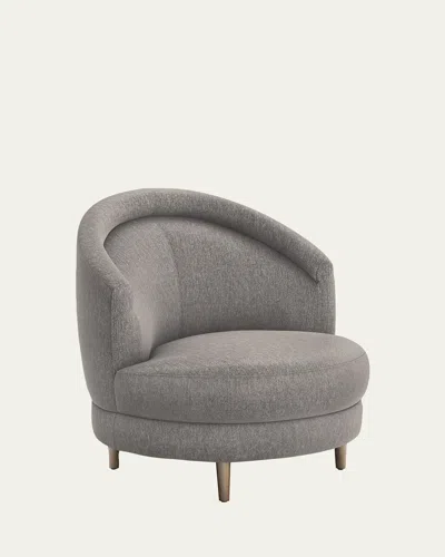 Interlude Home Capri Swivel Chair In Gray Velvet