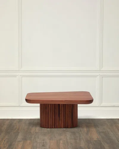 Interlude Home Carabelle Large Cocktail Table In Classic Walnut