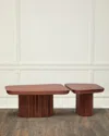 Interlude Home Carrabelle Bunching Cocktail Tables, Set Of 2 In Classic Walnut