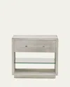 Interlude Home Cassian Hair On Hide Bedside Chest In Gray