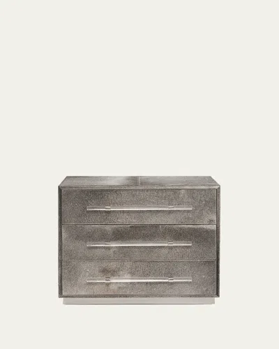 Interlude Home Cassian Hairhide 3-drawer Chest In Gray