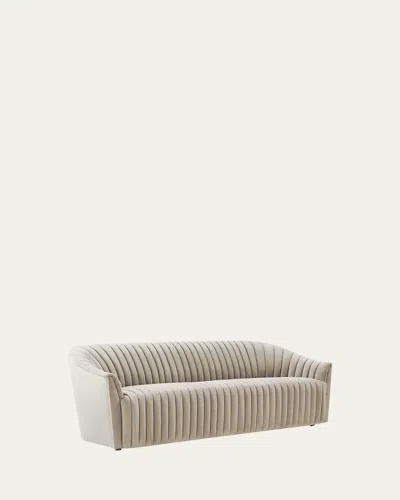 Interlude Home Channel Sofa, 90" In Ecru