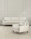 Interlude Home Chloe Banquette In Faux Linen Pearl