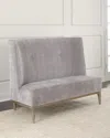 Interlude Home Chloe Banquette In Gray Chenille