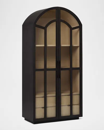 Interlude Home Claudine Glass Door Cabinet In Black