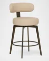 Interlude Home Clermont Vegan Leather 25" Counter Stool In Bronze