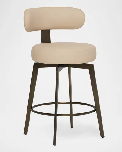 Interlude Home Clermont Vegan Leather 25" Counter Stool In Bronze