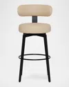 Interlude Home Clermont Vegan Leather 29" Bar Stool In Black