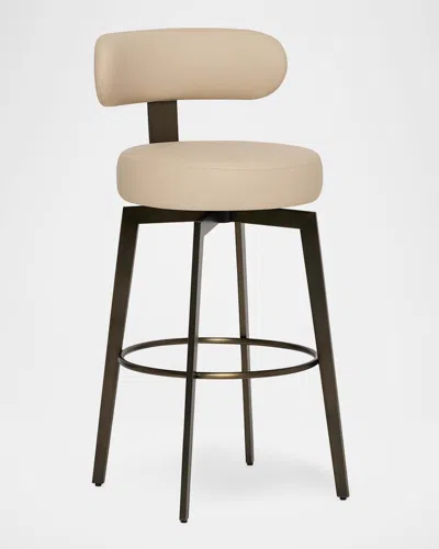Interlude Home Clermont Vegan Leather 29" Bar Stool In Bronze