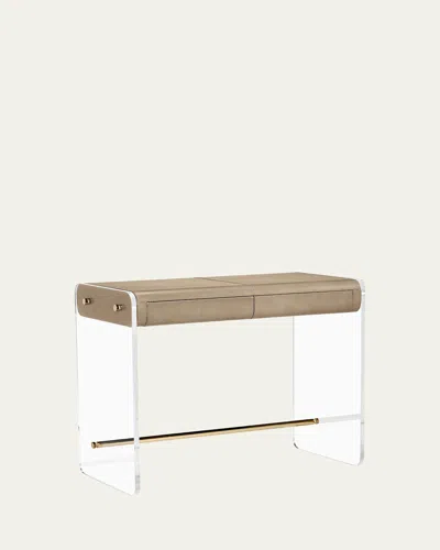Interlude Home Cora Acrylic And Leather Desk In Animal Print