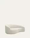Interlude Home Dana Left Curved Chaise In Faux Linen Pearl