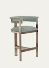 Interlude Home Darcy 27" Counter Stool In Pool, Antique Bro