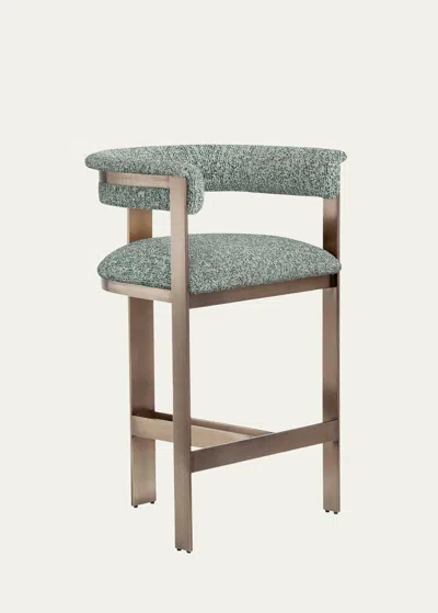 Interlude Home Darcy 27" Counter Stool In Pool, Antique Bro