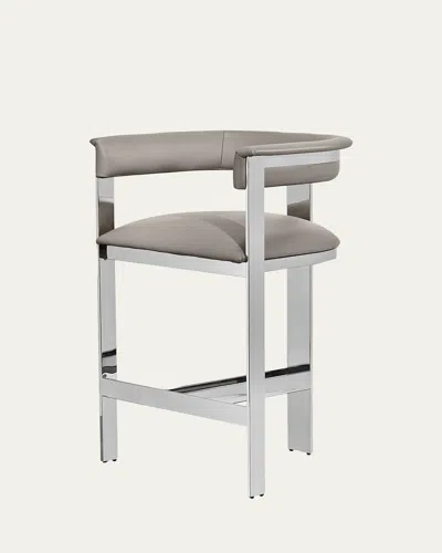 Interlude Home Darcy Counter Stool, 27" In Gray