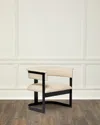Interlude Home Darcy Leather Lounge Chair In Matte Black, Cream