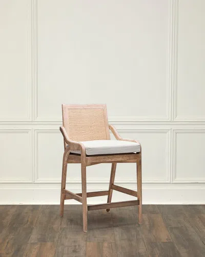 Interlude Home Delray 26" Counter Stool In White Ceruse