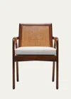 Interlude Home Delray Arm Chair In Chestnut, Light C