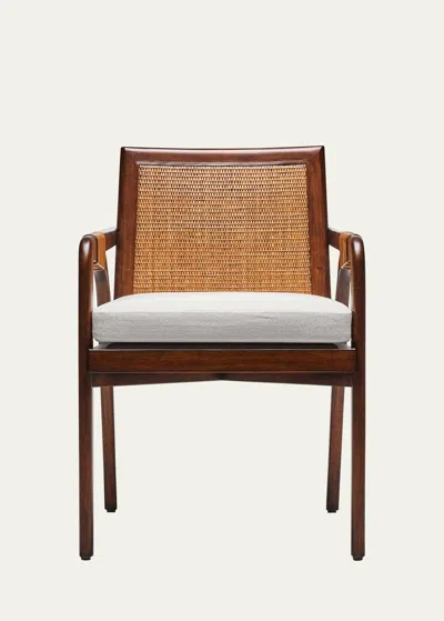 Interlude Home Delray Arm Chair In Chestnut, Light C