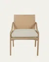 Interlude Home Delray Side Chair In White Ceruse/ Off White/ Natural