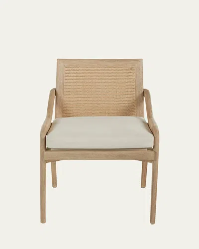 Interlude Home Delray Side Chair In White Ceruse/ Off White/ Natural
