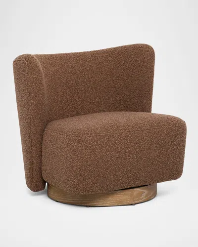 Interlude Home Dorian Swivel Lounge Chair In Brown