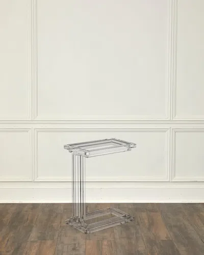 Interlude Home Elle Hugging End Table In Crystal Glass