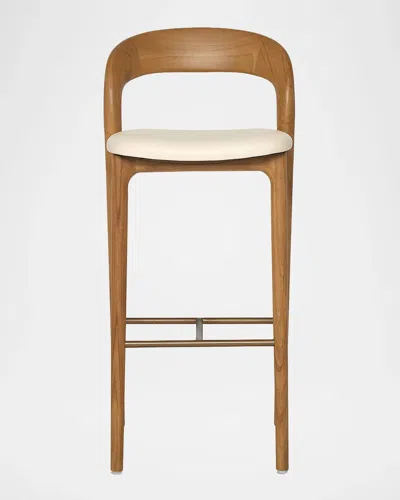 Interlude Home Felix Vegan Leather 30" Bar Stool In Brown