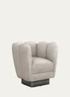 Interlude Home Gallery Swivel Chair In Storm, Gunmetal