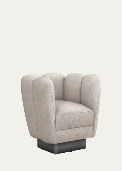Interlude Home Gallery Swivel Chair In Storm, Gunmetal