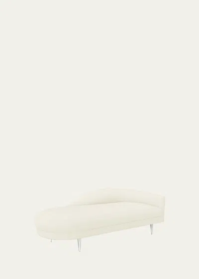 Interlude Home Gisella Right Chaise In Surf, Shiny Brass
