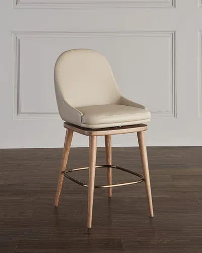 Interlude Home Harper Swivel Counter Stool, 26" In Cream Latte