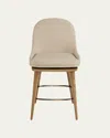 Interlude Home Harper Swivel Counter Stool, 26" In Cream Latte