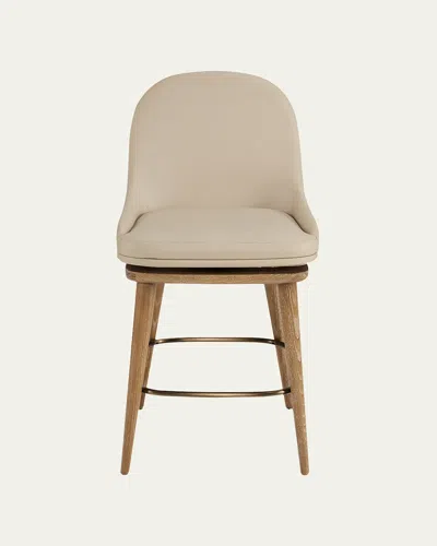 Interlude Home Harper Swivel Counter Stool, 26" In Cream Latte