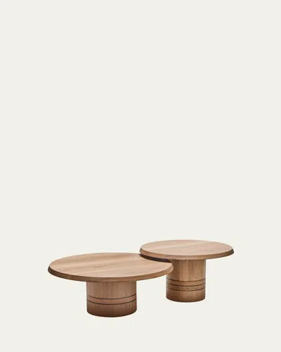 Interlude Home Hunt Bunching Cocktail Tables In Simply Natural, Classic Bronze